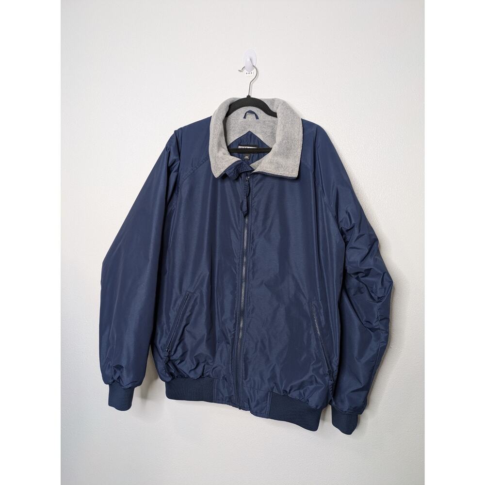 Joe's USA Mens 2XL Tall NAVY Fleece Lined Bomber Lined Jacket - Picture 3 of 8
